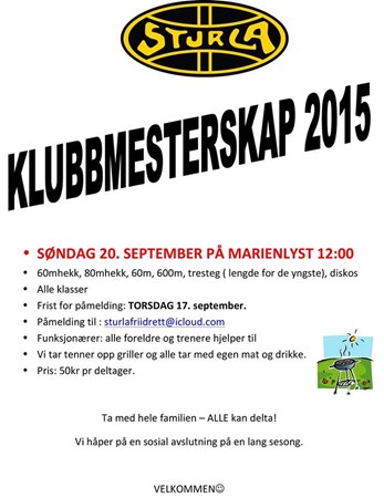 Klubbmesterskap søndag 20. september 2015
